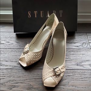 Stuart Weitzman Beige peeptoe heels